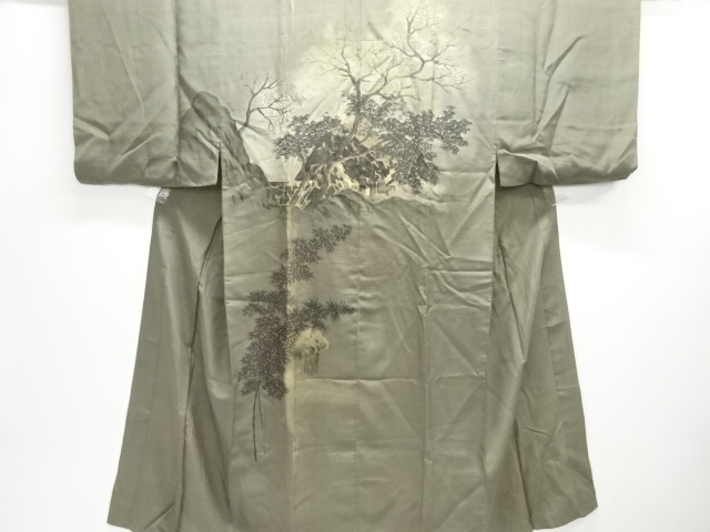 JAPANESE KIMONO / ANTIQUE MENS JUBAN / SILK / SCENERY